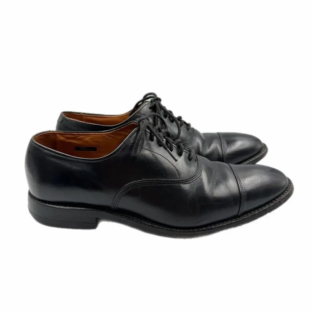 Allen Edmonds Men's 8.5 Park Avenue Black Leather Cap Toe Oxford Dress Shoes